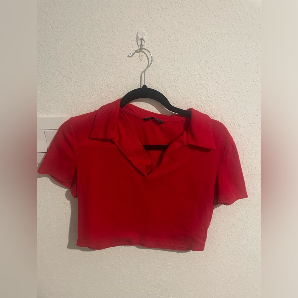 Red crop top